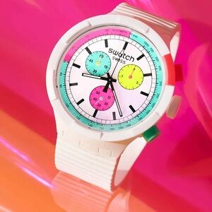 Brand New in Box DISCONTINUED SWATCH THE PURITY OF NEON